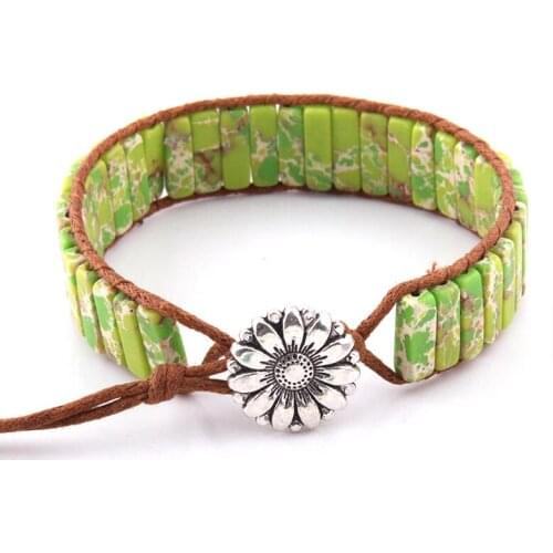 Fashion Beautiful Multi Color Natural Stone Tube Beads Wrap Bracelets & Bangles
