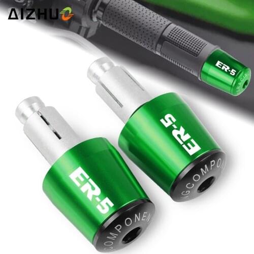 Motorcycle Hand Bar End Handle Grips End Hand Cap 7/8"22mm For KAWASAKI ER-5 ER5 ER 5 2004 2005