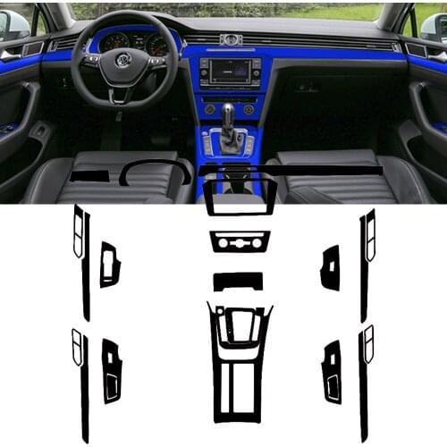 A Set Interior Matte Carbon Fiber Center Console Durable Wrap Protector Vinyl Decoration Sticker For VolksWagen Magotan 2017-20