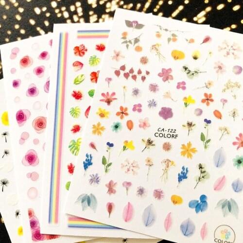 CA-51-52-122-217 FLOWER 3d nail art stickers decal template diy nail tool decorations