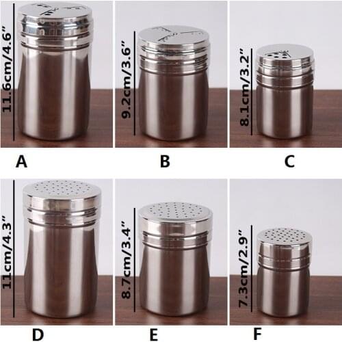 New 304 Stainless Steel Salt Pepper Shaker Set Condiment Box Cooking Seasoning Bottle Barbecue Tool Kitchen Harb and Spice Tools