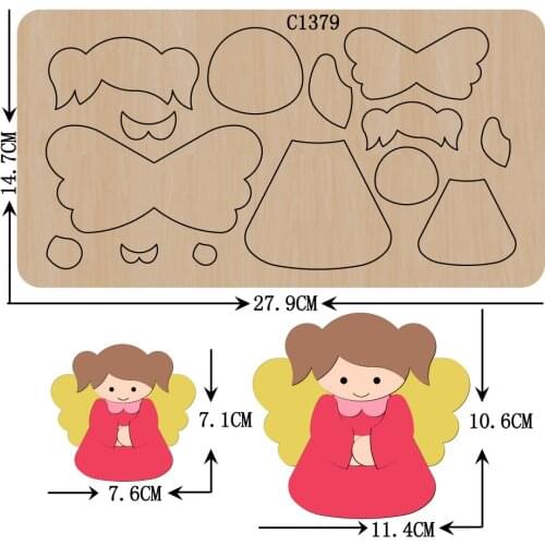 New angel Wooden die Scrapbooking C-1379 Cutting Dies Multiple sizes