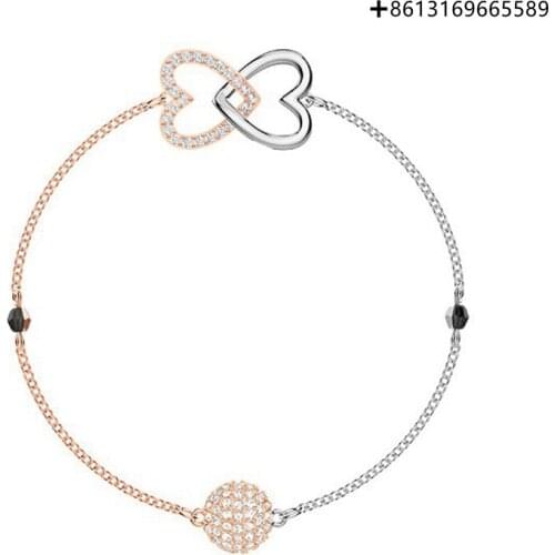 HERO Original Copy High Quality1:1 SWA Two-Color Love Heart Printing Rose Plated Gold Magnetic Clasp Bracelet With Logo Envelop
