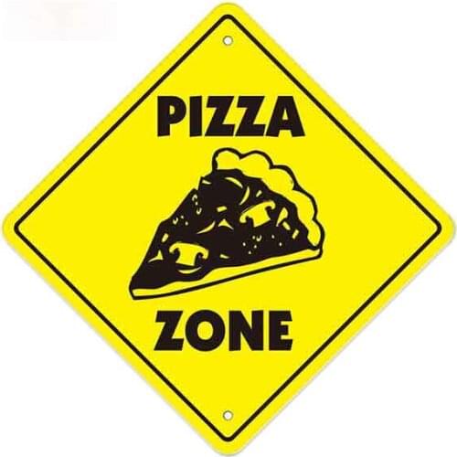 Personality Pizza Zone Logo Funny Car Stickers Vinyl Waterproof RV VAN Car Accessories Anime Comic Sign Apply To Car Window