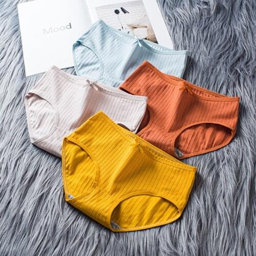 Sexy Women Cotton Panties Solid Color Seamless Underwear Female Soft Breathable Middle Waist Underpants Girl Lingerie