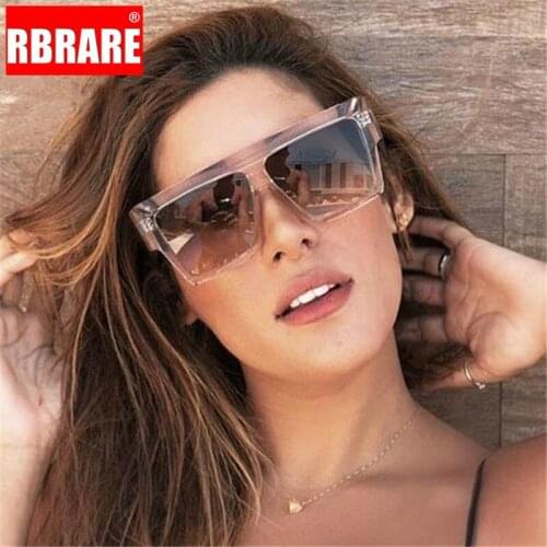 RBRARE 2021 Vintage Square Sunglasses Women Large Frame Retro Colored Mirror Sun Glasses Men Shopping Lunette De Soleil Femme