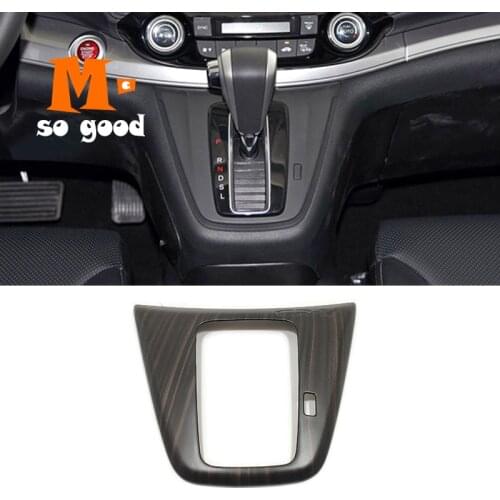 2012 13 14 15 2016 for Honda CRV CR-V ABS Wood Grain Car Gear Shift Lever Knob Panel Frame Cover Trim styling Accessories 1pcs