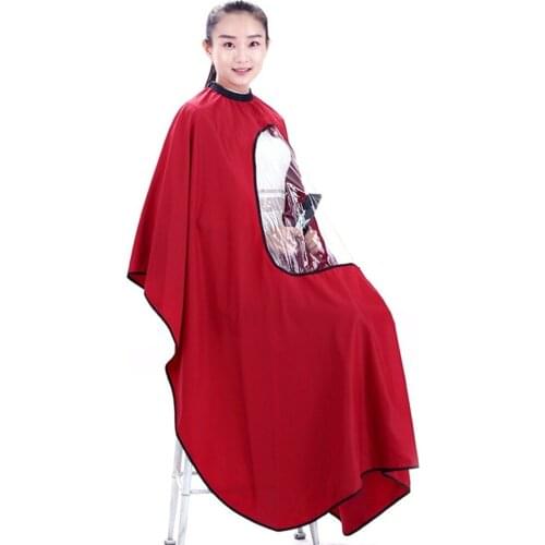 Salon Barber Hair Cutting Haircut Cape Hairdresser With Clear Transparent Viewing Window For Hair Cutting Coloring Barber Cape