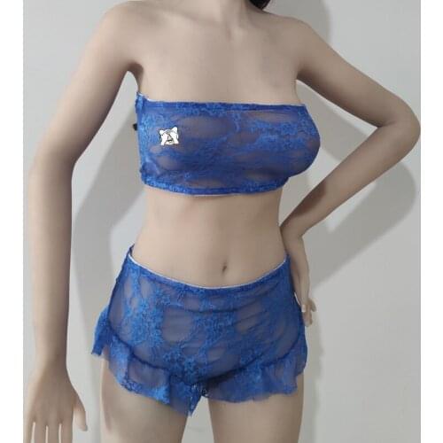 Custom white gauze polyester suit perspective sexy lingerie