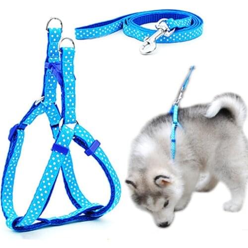 2pcs/set Pet Dog Collar Dog Cat Harness Leash Harness Vest Leash Collar Puppy Small Pet Outdoor Walking Pet Supplies Adjustable