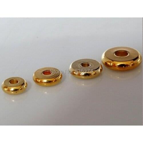 Color preserving!! 18K real gold plated Copper Spacer Beads Flat Round Brass Blank About 6mm*2MM/8MM*2MM