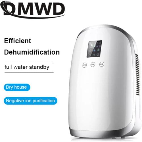 DMWD Home Air Dehumidifier LED Screen Anion Air Purification Intelligent Air Dryer Timing with Auto-off Moisture Absorbing Dryer