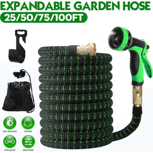Reinforced Garden Hose Expandable High Pressure Car Wash Plastic Pipe Magic Flexible Water Hose With Spray Gun For Watering