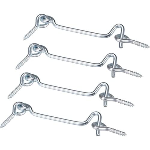 Uxcell 3" Cabin Hook Eye Latch Gate Door Swivel for Wood Window Door Hook 4pcs
