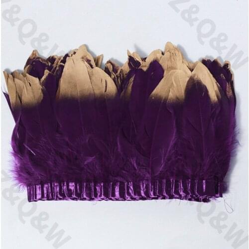 Grape purple goose feather spray gold head made of 2 meters cloth edge DIY shopping festival costume dress skirt decoration