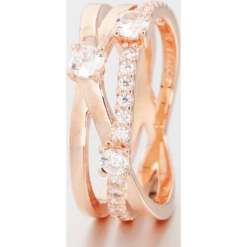 100% 925 Silver Sparkle Three Ring Hollow Intertwined PAN Ring Suitable For Womens Wedding Party Gift Diy Charm Fashion Jewelry