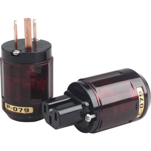 C-079 IEC Female P-079 Male US Version Gold Plated Audio Adapter DIY Power Cable Connector