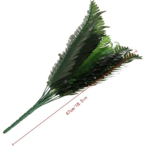 1 Bunch 18 Heads Artificial Silk Plants Cycas Palm Tree Garden Home Decoration