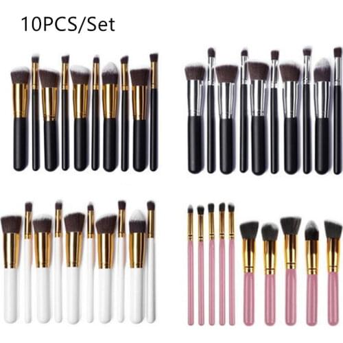 10Pcs Fashion Portable Multifunctional Soft Makeup Brush Set 3.5CM Wood Makeup Tool Total Length 13CM Makeup Brushes