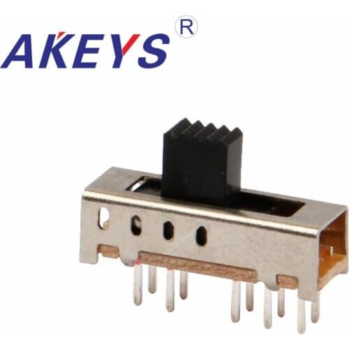 10PCS SS-24E01-G5/G8 2P4T Double pole four throw 4 position slide switch 10 pin DIP type without fixed pin handle heights