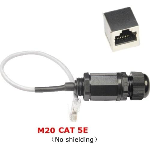 100pcs/lot) CAT5E RJ45 Waterproof Gland Connector Ethernet LAN IP68 Protection M20 CAT 5E RJ 45 male to female AP outdoor cable