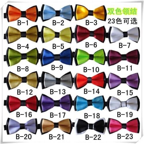 1000pcs/lot Children Bowtie/double color kids Tuxedo General Party Neckties Butterfly Bowtie 23 color for choose