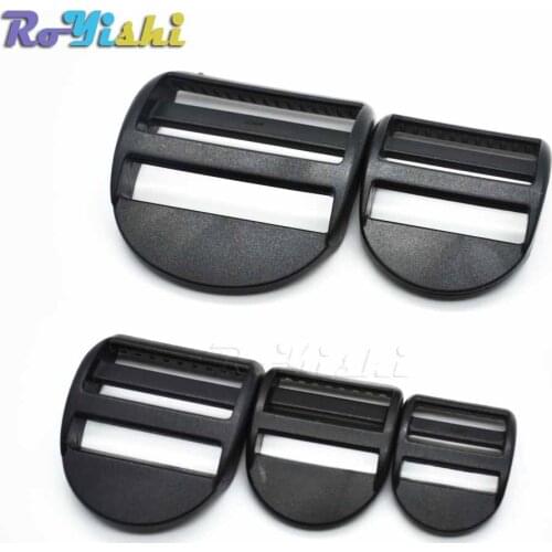 1000pcs/pack Plastic Ladder Lock Slider Buckles Backpack Straps Black Webbing 20mm 25mm 32mm 38mm 50mm