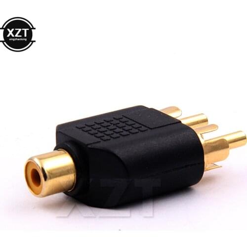 2pcs 1 RCA Female to 2 RCA Male Y Splitter Plug Audio Adapter Converter Gold Plated Connector new