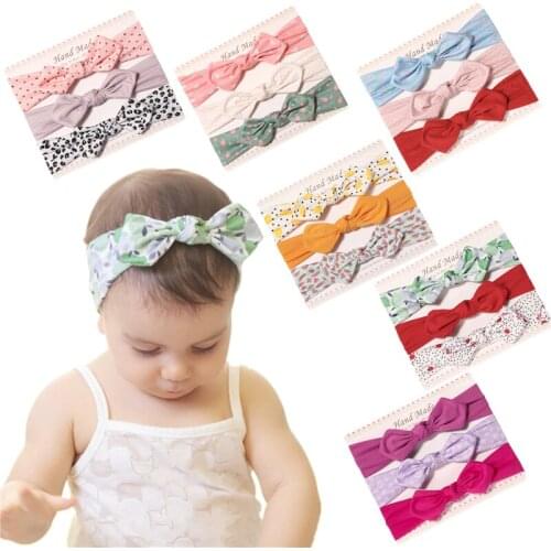3set/lot Kids Headbands Soft Cotton Newborn Turban Little Girl Headbands Elastic Hair Band For Infant Hair Accessories