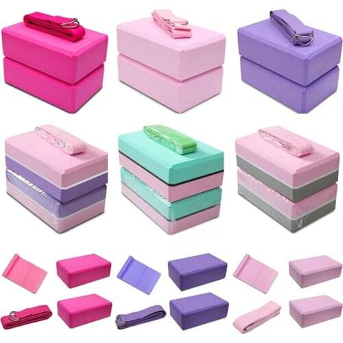 Pilates Yoga Block Brick 3pcs Sports Exercise Gym Foam Workout Stretching Aid Body Shaping Health Training Equipment 12 Colors