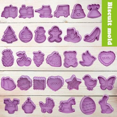 32PCS Cookie Mold Set 3D Handicraft Mold DIY Baking Tools For Cake Fondant Chocolate Making DIY Fondant Pottery Mould Classic