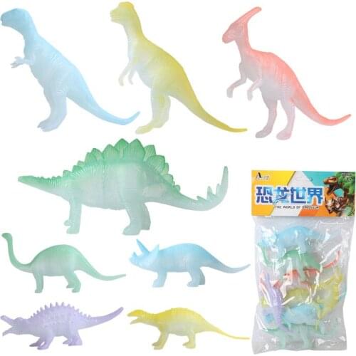 8 parts/lot sentence nightlight dinosaur figure gift toys for children children collect rare dinosaur toys