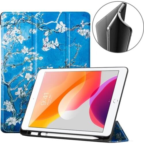 Case for iPad 10.2 Case 2019 for iPad 7th Generation Soft TPU Tablet Cover with Pencil Holder Smart funda capa+screen protector