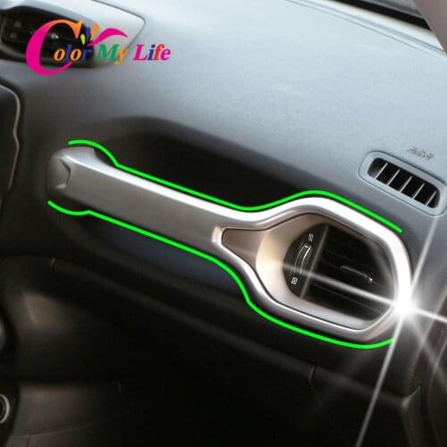 Color My Life ABS Chrome Car Interior Glove Box Protection Cover Glovebox Trim Stickers Fit For Jeep Renegade 2014 - 2020 LHD