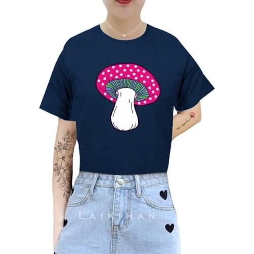 Harajuku T Shirt Mushroom Drug Short Sleeve O-Neck Tops Women dropshipping summer loose oversize street clothes