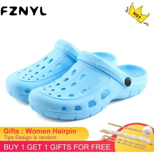 FZNYL 2020 New Men Casual Clog Sandals Women Summer Beach Shoes Male Female Non-slip Comfortable Outdoor Slippers Size 44