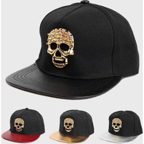 Hip Hop Hat Skull Leather Solid Color Cap Sun Casual Hats Mens And Womens Cool Hat Mens Hip Hop Truck Hat Bone Caps