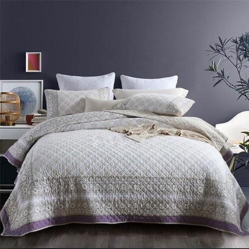 CHAUSUB Quality Bedspread Quilt Set 3pcs Twill Cotton Quilts Quilted Bed Cover Sheets Pillow Case King Queen Size Coverlets