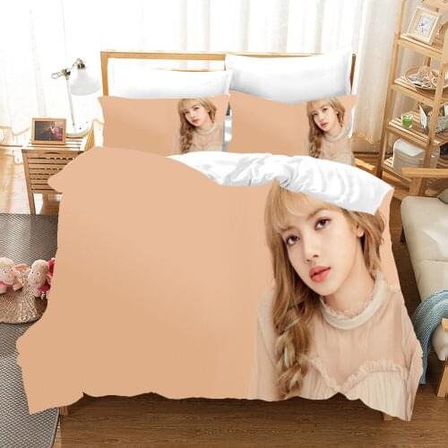 Lovely Girls Bedding Set Beauty Singer Pink Modern Luxury Duvet Cover Sets Comforter Bed Linen Queen King Single Size Dropship