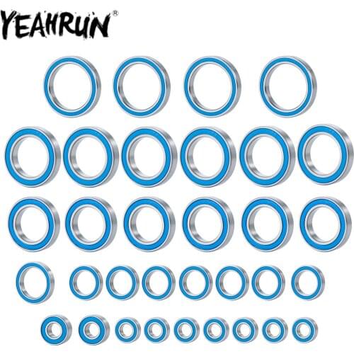 YEAHRUN 33PCS Ball Bearing Kit for 1/10 Traxxas X-Maxx 8s RC Crawler Truck Car Blue Bearings Parts