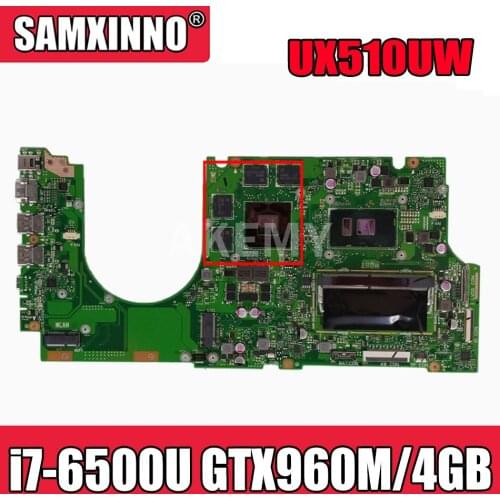 UX510UW mainboard For ASUS UX510UWK UX510UW UX510U U5000U UX510UXK laptop motherboard i7-6500U GTX960M/4GB DDR4-8GB-RAM