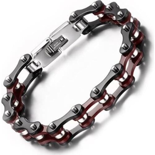Men Jewelry Motorcycle Chain Bracelet Punk Stainless Steel Link Chain Biker Bicycle Men Bracelets Bangles Jewelry
