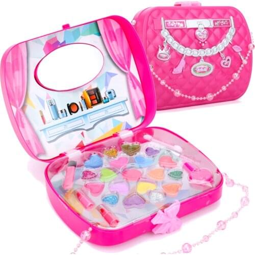 Girls Makeup Kit, Portable Cosmetic Palette Travel Handbag Rose Red - Safety Tested & Non Toxic