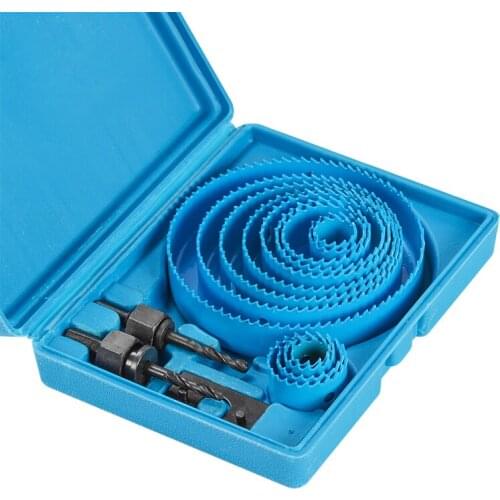 16pcs/Set Carbon Steel Holesaw Set Circle Wood Round Cutter Hole Saw Drill Bits 19-127mm Tool Kit Hole Saw Set Metal Hole Set