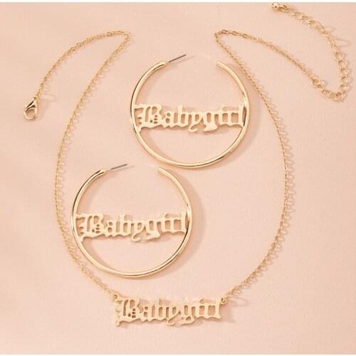 Ins New Gold Chain Daughter Month Baby Girl Angel Letters Minimalism Choker Necklace Korean Fashion Chic Jewelry Necklaces