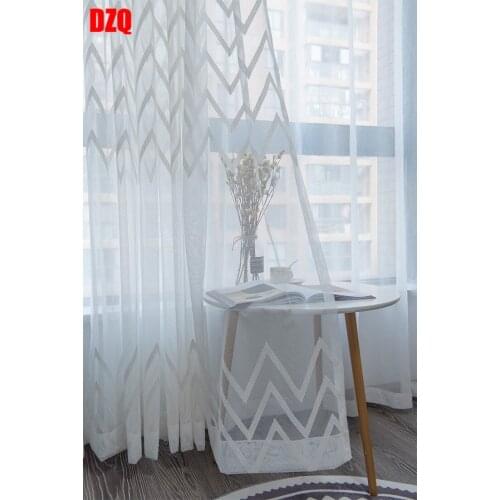 Window Curtain Gauze Curtain Product Embroiders Wave Europe Type Window Gauze Sitting Room Bedroom Wave Window Curtains Tulle