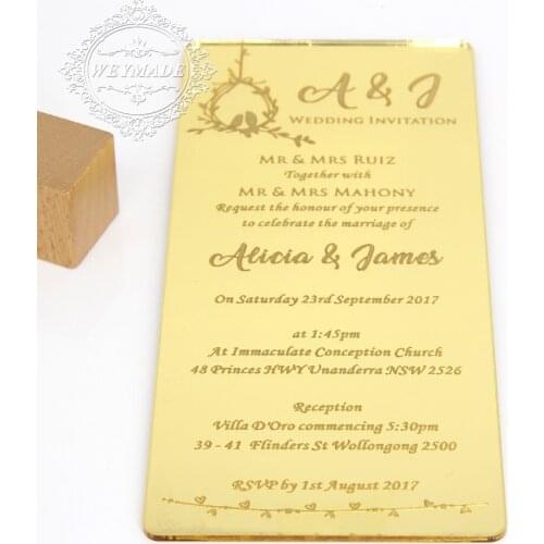 Personalized Silver Mirror Clear Acrylic Vintage Invitation For Sweet Sixteen Birthday Wedding Engagement Anniversary Party