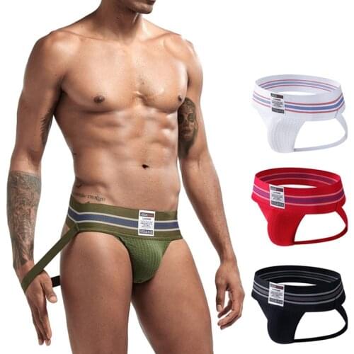 Suspensorios para hombre gay Waistband Jockstrap Athletic Supporters Cotton Low Rise Stretch Performance Sport Gym Underwear