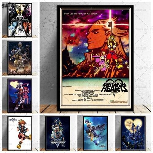 Kingdom Hearts Hot Game Anime Poster Prints Wall Art Canvas Painting Posters Picture for Living Room Home Decoration