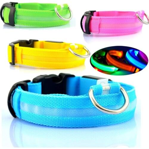 High transparent nylon pet LED dog collar collar teddy small dogs luminous collar